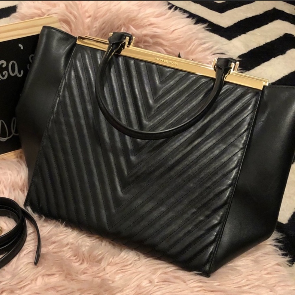 Michael Kors Leather Chevron design satchel